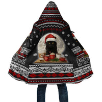 Black Cat Run On Coffee Cloak Xmas Holiday Patterns - Wonder Print Shop