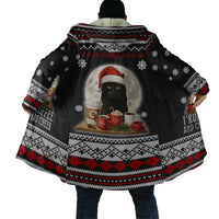 Black Cat Run On Coffee Cloak Xmas Holiday Patterns - Wonder Print Shop