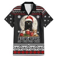 Black Cat Run On Coffee Family Matching Mermaid Dress and Hawaiian Shirt Xmas Holiday Patterns - Wonder Print Shop