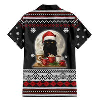 Black Cat Run On Coffee Family Matching Mermaid Dress and Hawaiian Shirt Xmas Holiday Patterns - Wonder Print Shop