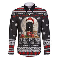 Black Cat Run On Coffee Family Matching Mermaid Dress and Hawaiian Shirt Xmas Holiday Patterns - Wonder Print Shop