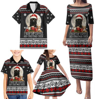 Black Cat Run On Coffee Family Matching Puletasi and Hawaiian Shirt Xmas Holiday Patterns - Wonder Print Shop