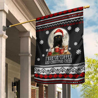Black Cat Run On Coffee Garden Flag Xmas Holiday Patterns - Wonder Print Shop