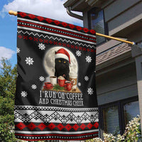 Black Cat Run On Coffee Garden Flag Xmas Holiday Patterns - Wonder Print Shop