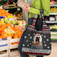 Black Cat Run On Coffee Grocery Bag Xmas Holiday Patterns - Wonder Print Shop