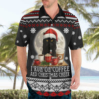 Black Cat Run On Coffee Hawaiian Shirt Xmas Holiday Patterns - Wonder Print Shop