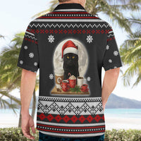 Black Cat Run On Coffee Hawaiian Shirt Xmas Holiday Patterns - Wonder Print Shop