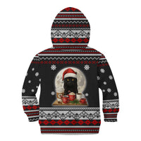Black Cat Run On Coffee Kid Hoodie Xmas Holiday Patterns - Wonder Print Shop