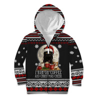 Black Cat Run On Coffee Kid Hoodie Xmas Holiday Patterns - Wonder Print Shop