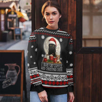 Black Cat Run On Coffee Ugly Christmas Sweater Xmas Holiday Patterns - Wonder Print Shop