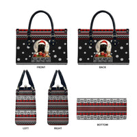 Black Cat Run On Coffee Leather Bag Xmas Holiday Patterns - Wonder Print Shop