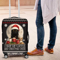Black Cat Run On Coffee Luggage Cover Xmas Holiday Patterns - Wonder Print Shop