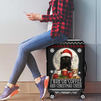 Black Cat Run On Coffee Luggage Cover Xmas Holiday Patterns - Wonder Print Shop