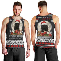 Black Cat Run On Coffee Men Tank Top Xmas Holiday Patterns - Wonder Print Shop