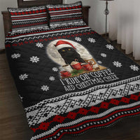 Black Cat Run On Coffee Quilt Bed Set Xmas Holiday Patterns - Wonder Print Shop