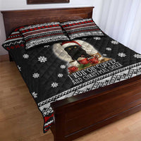 Black Cat Run On Coffee Quilt Bed Set Xmas Holiday Patterns - Wonder Print Shop