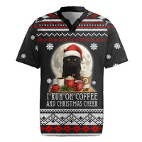 Black Cat Run On Coffee Rugby Jersey Xmas Holiday Patterns - Wonder Print Shop