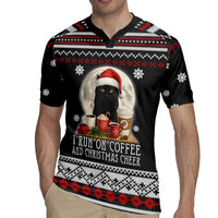 Black Cat Run On Coffee Rugby Jersey Xmas Holiday Patterns - Wonder Print Shop