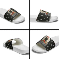 Black Cat Run On Coffee Slide Sandals Xmas Holiday Patterns - Wonder Print Shop