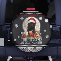 Black Cat Run On Coffee Spare Tire Cover Xmas Holiday Patterns - Wonder Print Shop