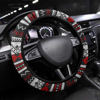 Black Cat Run On Coffee Steering Wheel Cover Xmas Holiday Patterns - Wonder Print Shop