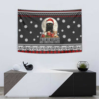 Black Cat Run On Coffee Tapestry Xmas Holiday Patterns - Wonder Print Shop
