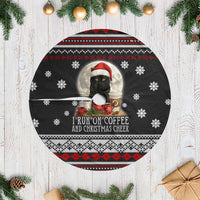 Black Cat Run On Coffee Tree Skirt Xmas Holiday Patterns - Wonder Print Shop