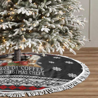Black Cat Run On Coffee Tree Skirt Xmas Holiday Patterns - Wonder Print Shop