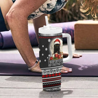 Black Cat Run On Coffee Tumbler With Handle Xmas Holiday Patterns - Wonder Print Shop