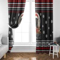 Black Cat Run On Coffee Window Curtain Xmas Holiday Patterns - Wonder Print Shop