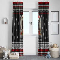 Black Cat Run On Coffee Window Curtain Xmas Holiday Patterns - Wonder Print Shop