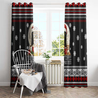 Black Cat Run On Coffee Window Curtain Xmas Holiday Patterns - Wonder Print Shop