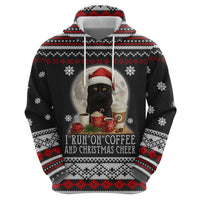 Black Cat Run On Coffee Zip Hoodie Xmas Holiday Patterns - Wonder Print Shop