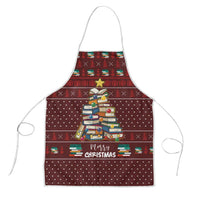 Book Pine Merry Christmas Apron Xmas Holiday Patterns - Wonder Print Shop