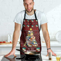 Book Pine Merry Christmas Apron Xmas Holiday Patterns - Wonder Print Shop