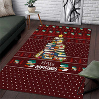 Book Pine Merry Christmas Area Rug Xmas Holiday Patterns - Wonder Print Shop
