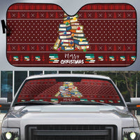 Book Pine Merry Christmas Auto Sun Shade Xmas Holiday Patterns - Wonder Print Shop