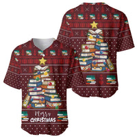 Book Pine Merry Christmas Baseball Jersey Xmas Holiday Patterns - Wonder Print Shop