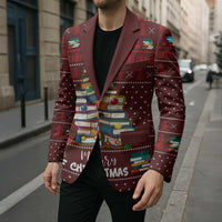 Book Pine Merry Christmas Blazer Xmas Holiday Patterns - Wonder Print Shop