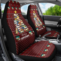 Book Pine Merry Christmas Car Seat Cover Xmas Holiday Patterns - Wonder Print Shop