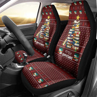 Book Pine Merry Christmas Car Seat Cover Xmas Holiday Patterns - Wonder Print Shop