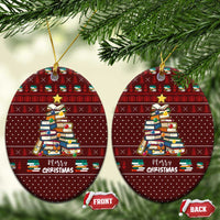 Book Pine Merry Christmas Ceramic Ornament Xmas Holiday Patterns - Wonder Print Shop