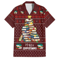 Book Pine Merry Christmas Family Matching Off The Shoulder Long Sleeve Dress and Hawaiian Shirt Xmas Holiday Patterns - Wonder Print Shop