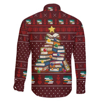 Book Pine Merry Christmas Family Matching Off The Shoulder Long Sleeve Dress and Hawaiian Shirt Xmas Holiday Patterns - Wonder Print Shop