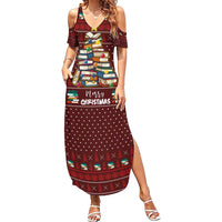 Book Pine Merry Christmas Family Matching Summer Maxi Dress and Hawaiian Shirt Xmas Holiday Patterns - Wonder Print Shop
