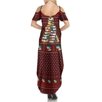 Book Pine Merry Christmas Family Matching Summer Maxi Dress and Hawaiian Shirt Xmas Holiday Patterns - Wonder Print Shop