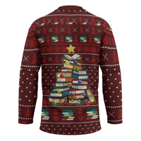 Book Pine Merry Christmas Hockey Jersey Xmas Holiday Patterns - Wonder Print Shop