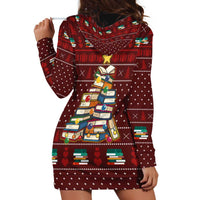 Book Pine Merry Christmas Hoodie Dress Xmas Holiday Patterns - Wonder Print Shop