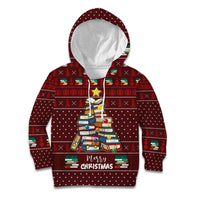 Book Pine Merry Christmas Kid Hoodie Xmas Holiday Patterns - Wonder Print Shop