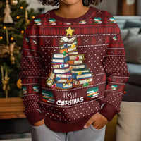 Book Pine Merry Christmas Kid Ugly Christmas Sweater Xmas Holiday Patterns - Wonder Print Shop
